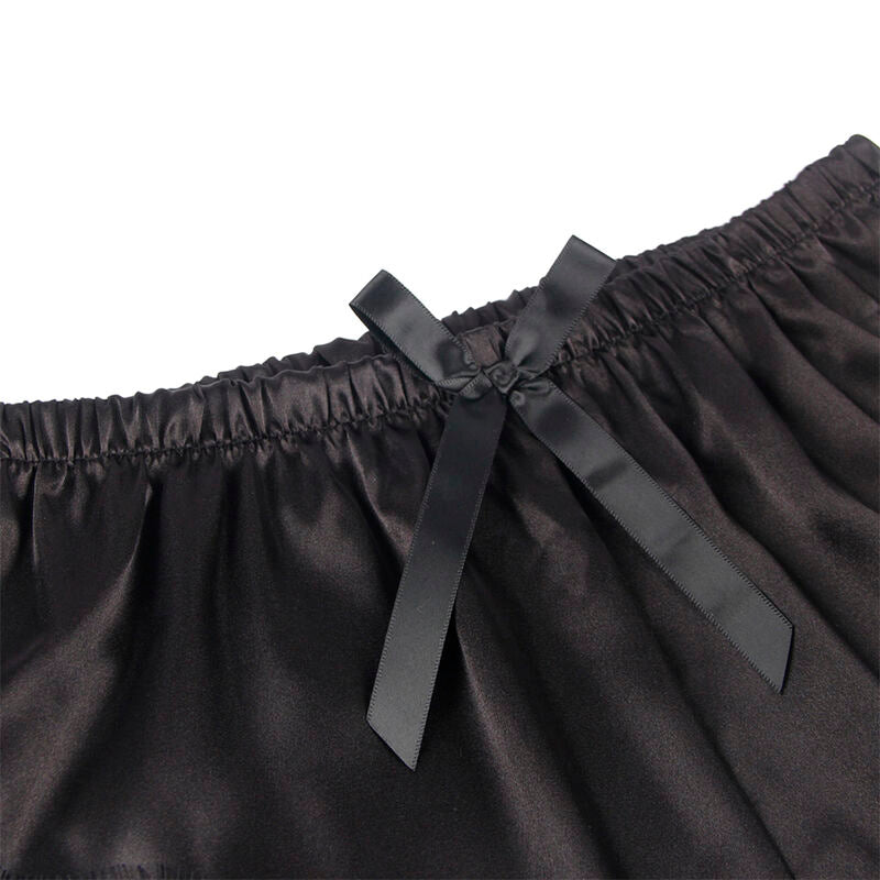 SUBBLIME - 953935 VESTAGLIA DA NOTTE CASUAL IN SETA + PANTALONI IN PIZZO NERO S/M - SUBBLIME SETS - Intimo per le occasioni speciali | The Game Lingerie