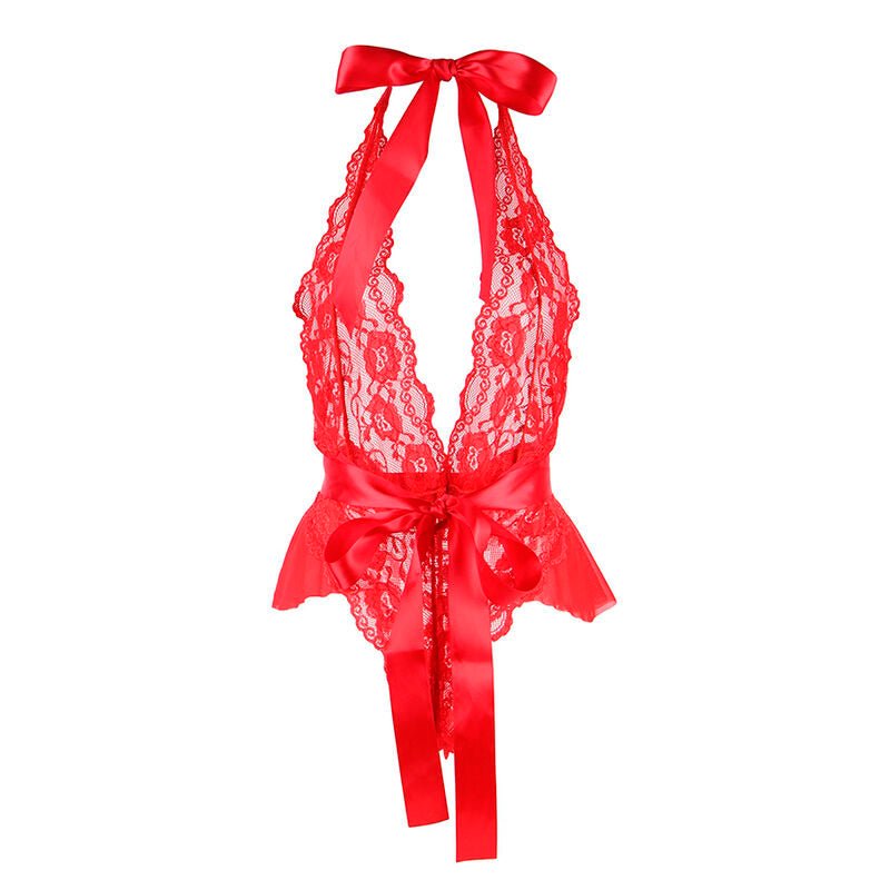 SUBBLIME - 953973 BODY SEXY CON VOLANT + CINTURA ROSSO S/M - SUBBLIME BODIES - Intimo per le occasioni speciali | The Game Lingerie