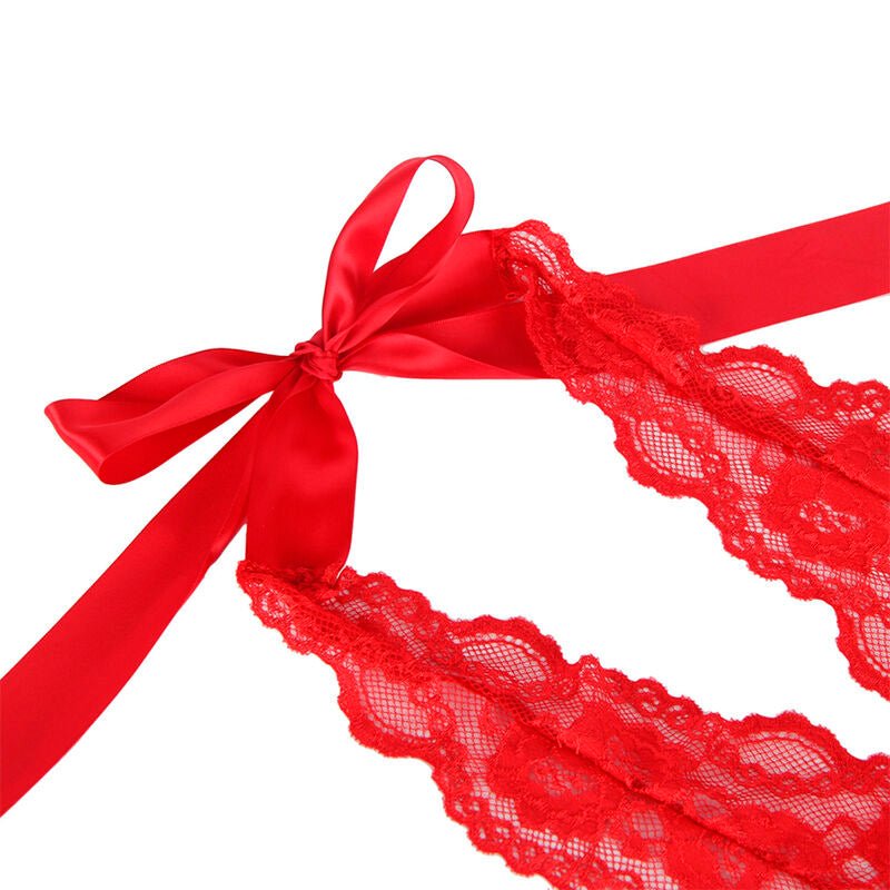 SUBBLIME - 953973 BODY SEXY CON VOLANT + CINTURA ROSSO S/M - SUBBLIME BODIES - Intimo per le occasioni speciali | The Game Lingerie