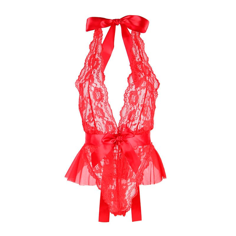 SUBBLIME - 953980 BODY SEXY CON VOLANT + CINTURA ROSSO L/XL - SUBBLIME BODIES - Intimo per le occasioni speciali | The Game Lingerie