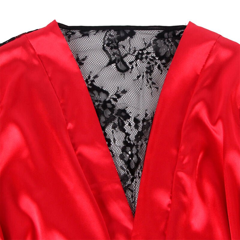 SUBBLIME - 954024 CANOTTIERA CON SCHIENA TRASPARENTE IN PIZZO + PERIZOMA ROSSO/NERO L/XL - SUBBLIME SETS - Intimo per le occasioni speciali | The Game Lingerie