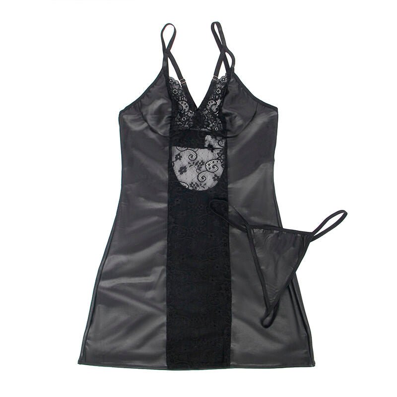 SUBBLIME - 954161 VESTITO + PERIZOMA PELLE NERO S/M - SUBBLIME DRESSES - Intimo per le occasioni speciali | The Game Lingerie