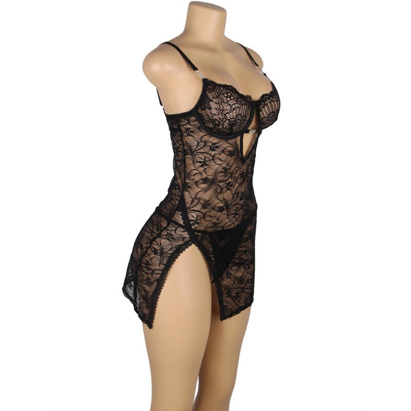 SUBBLIME - 954185 BABYDOLL IN PIZZO CON SPALLINE REGOLABILI NERO S/M - SUBBLIME BABYDOLLS - Intimo per le occasioni speciali | The Game Lingerie
