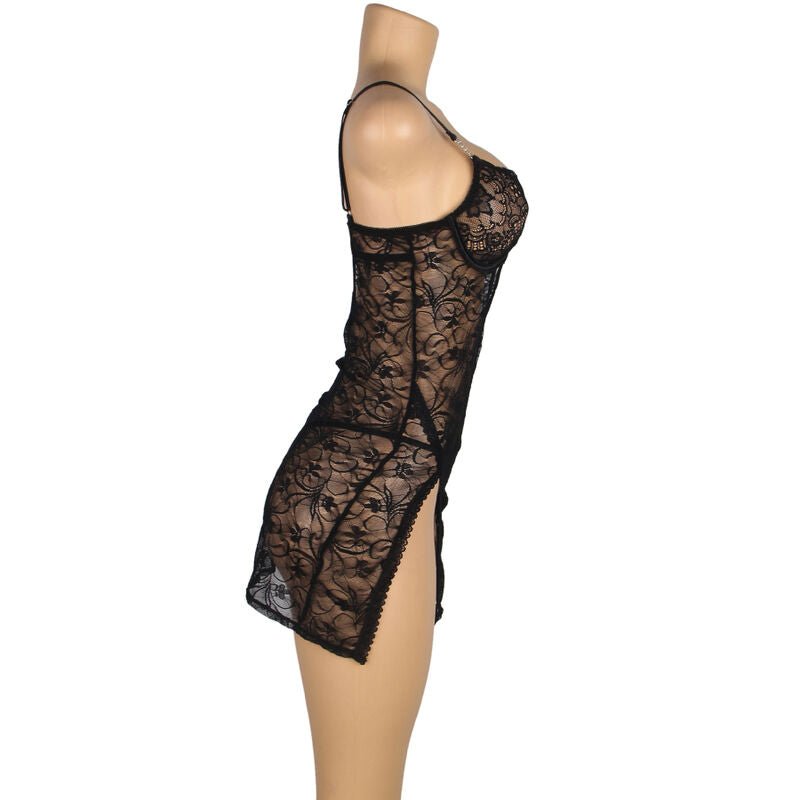 SUBBLIME - 954185 BABYDOLL IN PIZZO CON SPALLINE REGOLABILI NERO S/M - SUBBLIME BABYDOLLS - Intimo per le occasioni speciali | The Game Lingerie