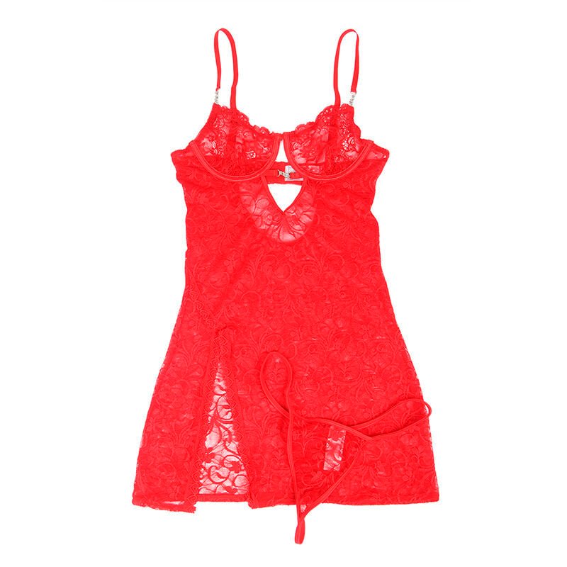 SUBBLIME - 954215 BABYDOLL IN PIZZO CON SPALLINE REGOLABILI ROSSO L/XL - SUBBLIME BABYDOLLS - Intimo per le occasioni speciali | The Game Lingerie