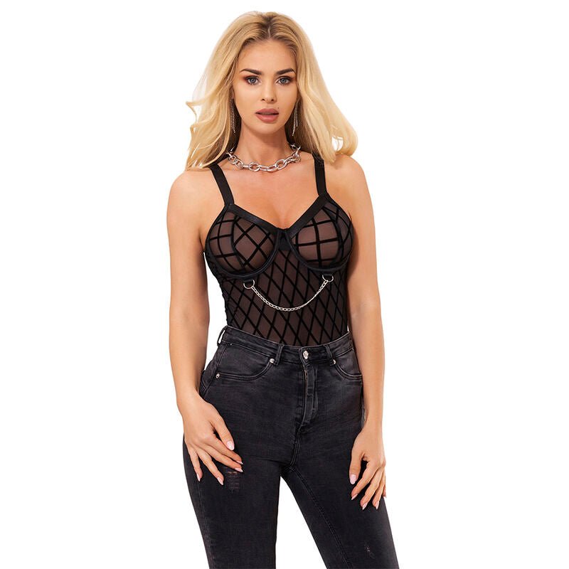 SUBBLIME - 9542277 BODY CON CATENE + CINTURA REGGICALZE NERO L/XL - SUBBLIME BODIES - Intimo per le occasioni speciali | The Game Lingerie