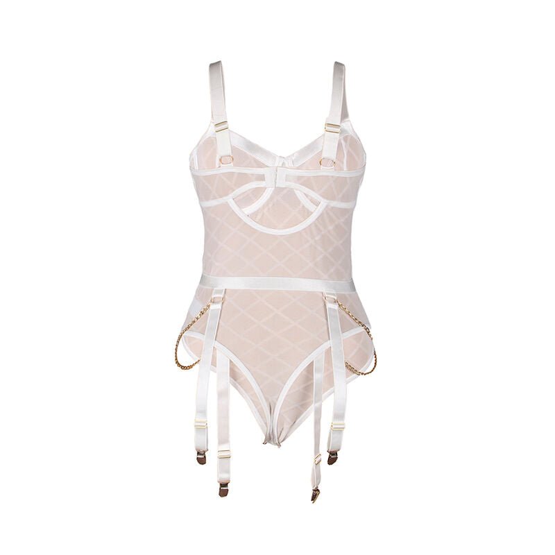 SUBBLIME - 954291 BODY CON CATENE + CINTURA GIACCHE BIANCO L/XL - SUBBLIME BODIES - Intimo per le occasioni speciali | The Game Lingerie
