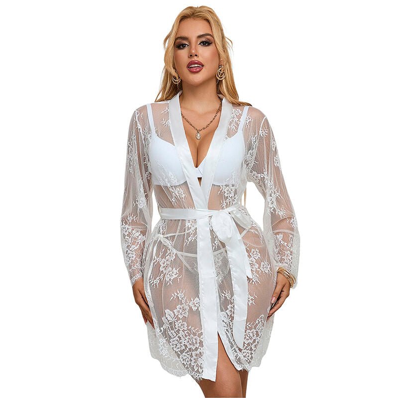 SUBBLIME - 954376 CAMICIA DA NOTTE MANICA LUNGA CON DISEGNO FLOREALE BIANCO L/XL - SUBBLIME BABYDOLLS - Intimo per le occasioni speciali | The Game Lingerie