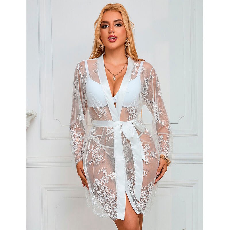 SUBBLIME - 954376 CAMICIA DA NOTTE MANICA LUNGA CON DISEGNO FLOREALE BIANCO L/XL - SUBBLIME BABYDOLLS - Intimo per le occasioni speciali | The Game Lingerie
