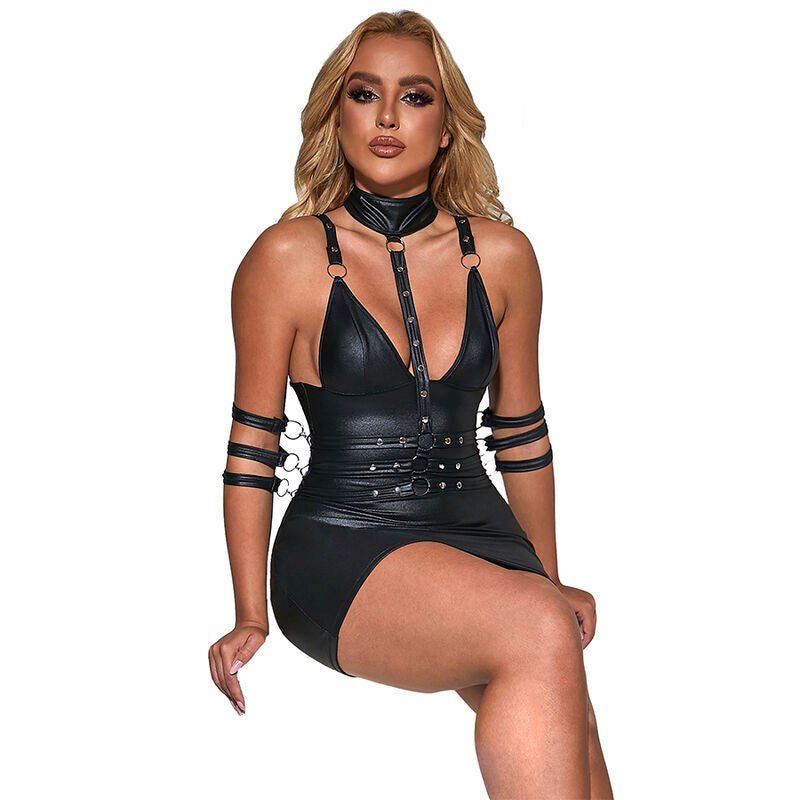 SUBBLIME - 954406 VESTITO BONDAGE IN PELLE NERO S/M - SUBBLIME DRESSES - Intimo per le occasioni speciali | The Game Lingerie