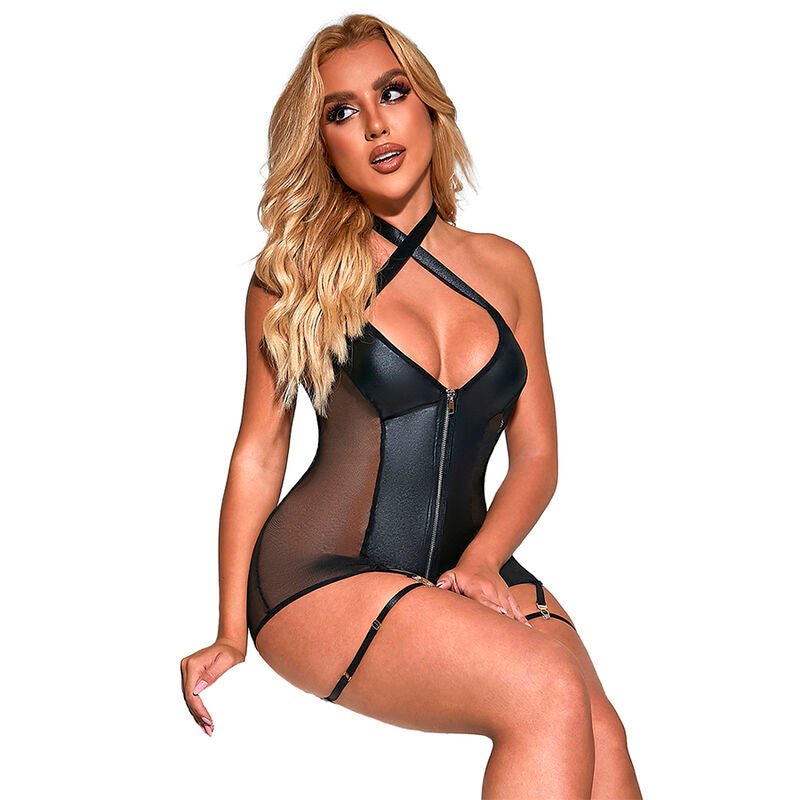 SUBBLIME - 954444 ABITO SEXY IN RETE PELLE NERO S/M - SUBBLIME DRESSES - Intimo per le occasioni speciali | The Game Lingerie