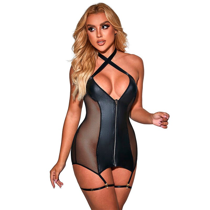 SUBBLIME - 954451 ABITO SEXY IN RETE PELLE NERO L/XL - SUBBLIME DRESSES - Intimo per le occasioni speciali | The Game Lingerie