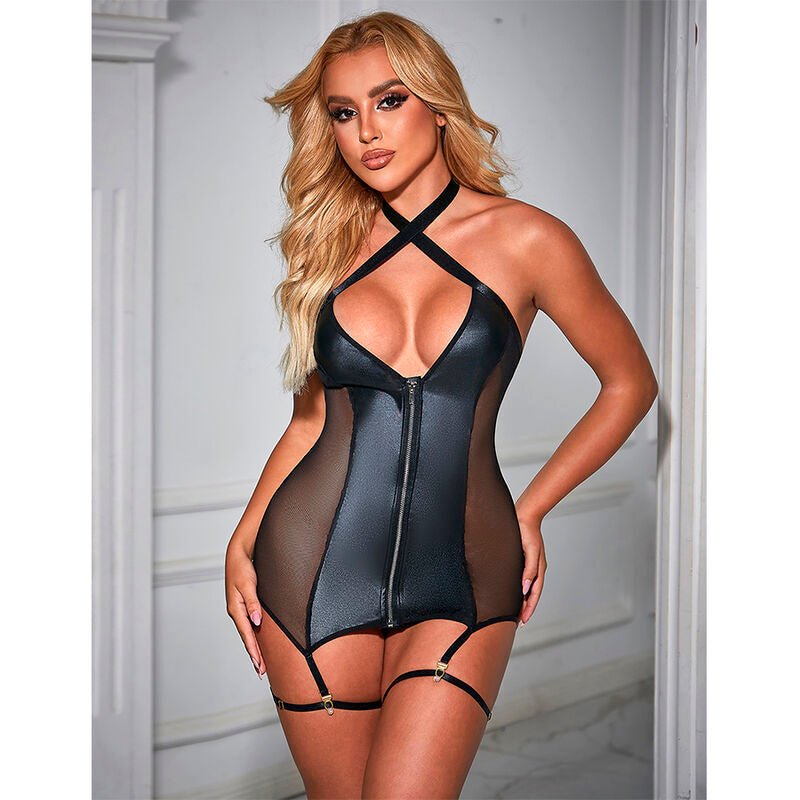SUBBLIME - 954451 ABITO SEXY IN RETE PELLE NERO L/XL - SUBBLIME DRESSES - Intimo per le occasioni speciali | The Game Lingerie