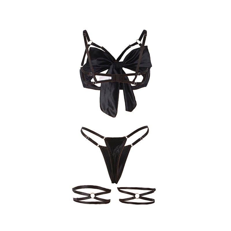 SUBBLIME - 955199 COMPLETO REGGISENO CON FIOCCO NERO REGOLABILE S/M - SUBBLIME SETS - Intimo per le occasioni speciali | The Game Lingerie