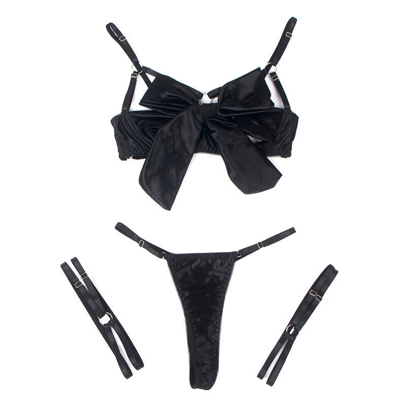 SUBBLIME - 955205 COMPLETO REGGISENO CON FIOCCO NERO REGOLABILE L/XL - SUBBLIME SETS - Intimo per le occasioni speciali | The Game Lingerie