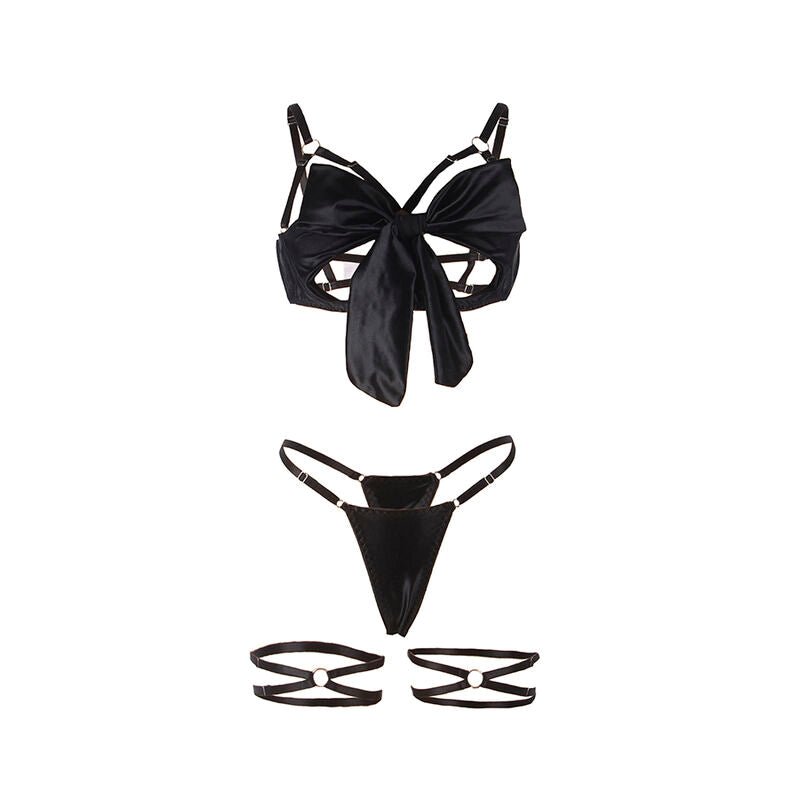 SUBBLIME - 955205 COMPLETO REGGISENO CON FIOCCO NERO REGOLABILE L/XL - SUBBLIME SETS - Intimo per le occasioni speciali | The Game Lingerie