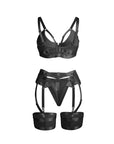 SUBBLIME - 955236 REGGISENO BONDAGE NERO CON GIARRETTIERA SET S/M - SUBBLIME SETS - Intimo per le occasioni speciali | The Game Lingerie