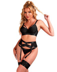 SUBBLIME - 955243 REGGISENO BONDAGE NERO CON GIARRETTIERA L/XL - SUBBLIME SETS - Intimo per le occasioni speciali | The Game Lingerie