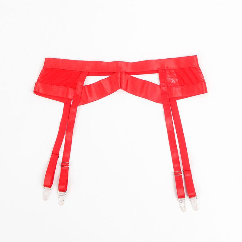 SUBBLIME - 955267 REGGISENO BONDAGE ROSSO CON GIARRETTIERA L/XL - SUBBLIME SETS - Intimo per le occasioni speciali | The Game Lingerie