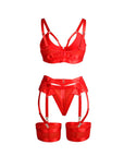 SUBBLIME - 955267 REGGISENO BONDAGE ROSSO CON GIARRETTIERA L/XL - SUBBLIME SETS - Intimo per le occasioni speciali | The Game Lingerie