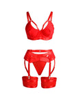 SUBBLIME - 955267 REGGISENO BONDAGE ROSSO CON GIARRETTIERA L/XL - SUBBLIME SETS - Intimo per le occasioni speciali | The Game Lingerie
