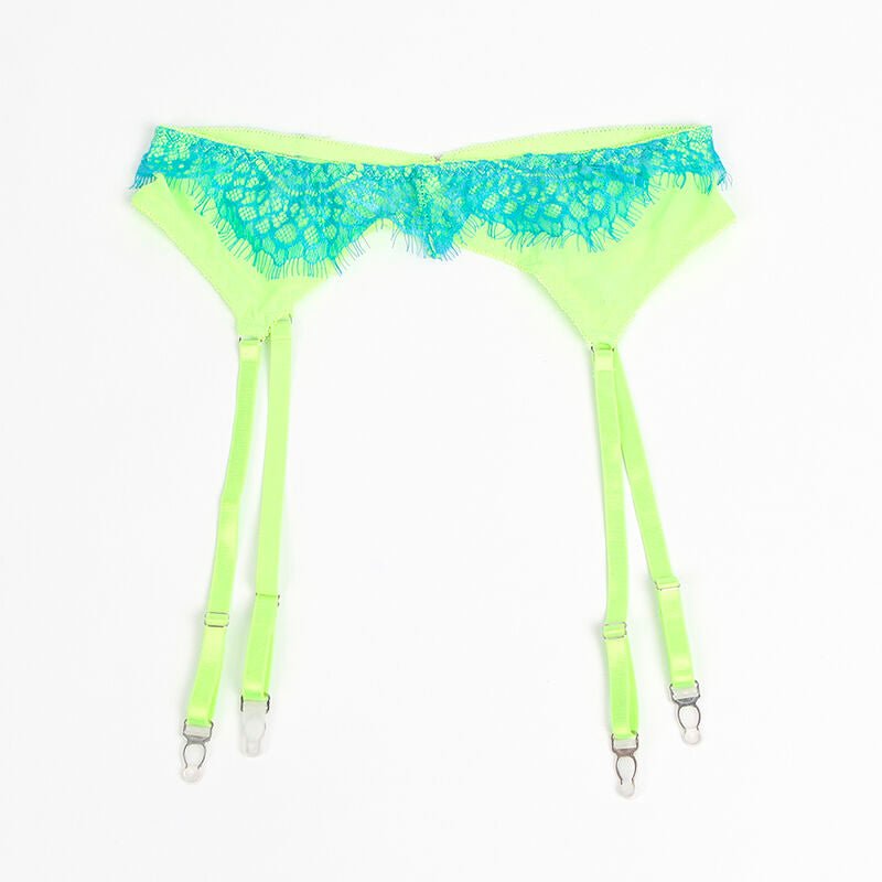 SUBBLIME - 955328 COMPLETO REGGISENO CON PIZZO E LINEE GIARRETRICI VERDE E BLU L/XL - SUBBLIME SETS - Intimo per le occasioni speciali | The Game Lingerie