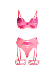 SUBBLIME - 955359 COMPLETO REGGISENO CON PIZZO E GIACCHETTI ROSA E VIOLA S/M - SUBBLIME SETS - Intimo per le occasioni speciali | The Game Lingerie