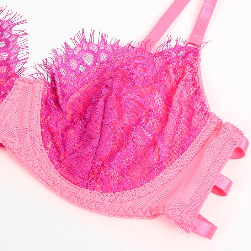 SUBBLIME - 955359 COMPLETO REGGISENO CON PIZZO E GIACCHETTI ROSA E VIOLA S/M - SUBBLIME SETS - Intimo per le occasioni speciali | The Game Lingerie