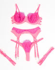 SUBBLIME - 955359 COMPLETO REGGISENO CON PIZZO E GIACCHETTI ROSA E VIOLA S/M - SUBBLIME SETS - Intimo per le occasioni speciali | The Game Lingerie