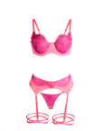 SUBBLIME - 955359 COMPLETO REGGISENO CON PIZZO E GIACCHETTI ROSA E VIOLA S/M - SUBBLIME SETS - Intimo per le occasioni speciali | The Game Lingerie