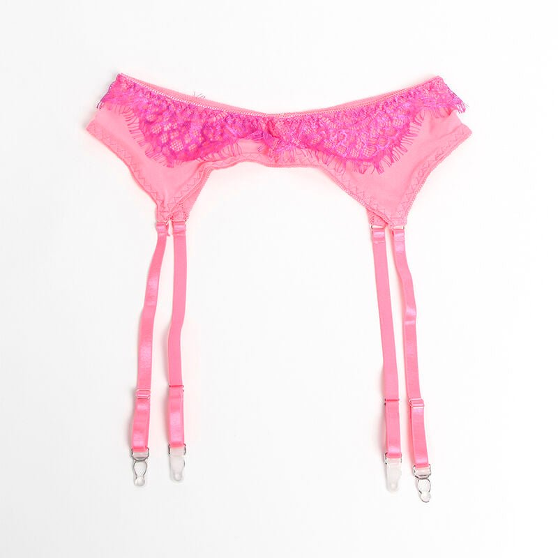 SUBBLIME - 955366 COMPLETO REGGISENO CON PIZZO E LINEE DI GIARRETTIERA ROSA E VIOLA L/XL - SUBBLIME SETS - Intimo per le occasioni speciali | The Game Lingerie