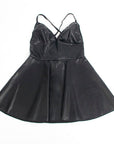 SUBBLIME - 955373 ABITO CON SPALLINE IN PELLE NERA S/M - SUBBLIME DRESSES - Intimo per le occasioni speciali | The Game Lingerie