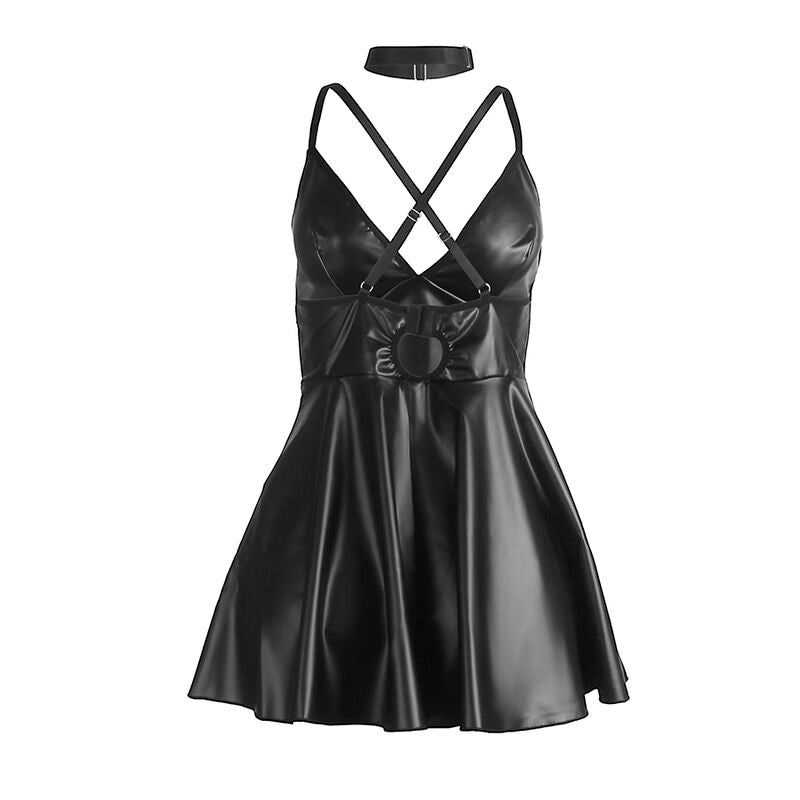 SUBBLIME - 955380 ABITO CON SPALLINE IN PELLE NERA L/XL - SUBBLIME DRESSES - Intimo per le occasioni speciali | The Game Lingerie