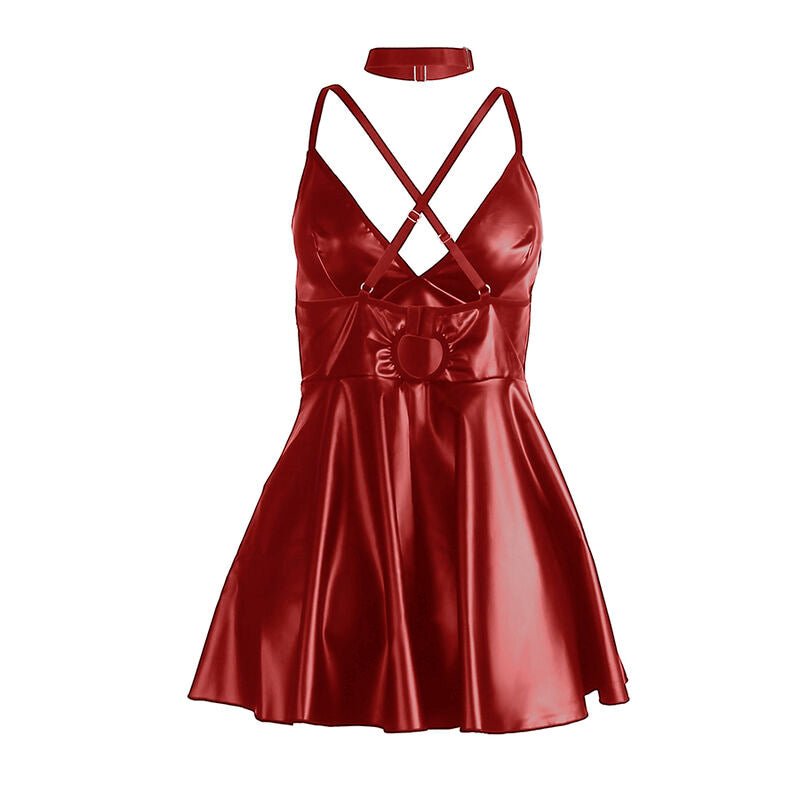 SUBBLIME - 955397 ABITO CON SPALLINE IN PELLE BORDEAUX S/M - SUBBLIME DRESSES - Intimo per le occasioni speciali | The Game Lingerie