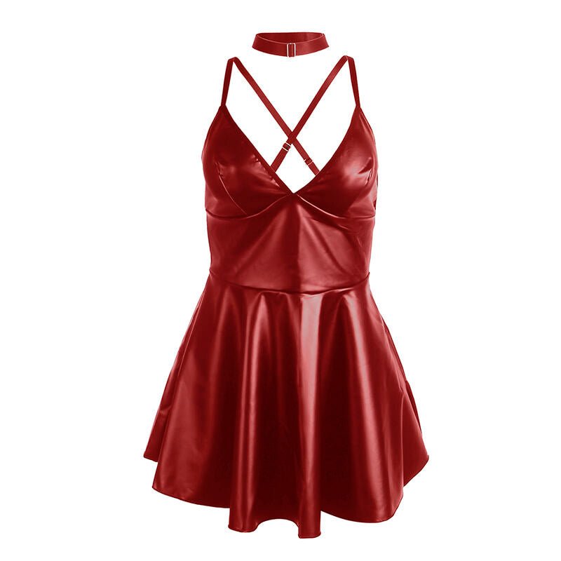 SUBBLIME - 955403 ABITO CON SPALLINE IN PELLE BORDEAUX L/XL - SUBBLIME DRESSES - Intimo per le occasioni speciali | The Game Lingerie