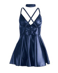 SUBBLIME - 955410 ABITO CON SPALLINE IN PELLE BLU S/M - SUBBLIME DRESSES - Intimo per le occasioni speciali | The Game Lingerie