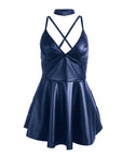 SUBBLIME - 955410 ABITO CON SPALLINE IN PELLE BLU S/M - SUBBLIME DRESSES - Intimo per le occasioni speciali | The Game Lingerie