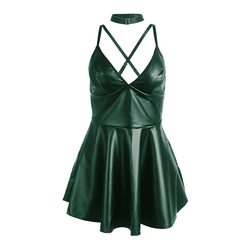 SUBBLIME - 955441 ABITO CON SPALLINE IN PELLE VERDE L/XL - SUBBLIME DRESSES - Intimo per le occasioni speciali | The Game Lingerie