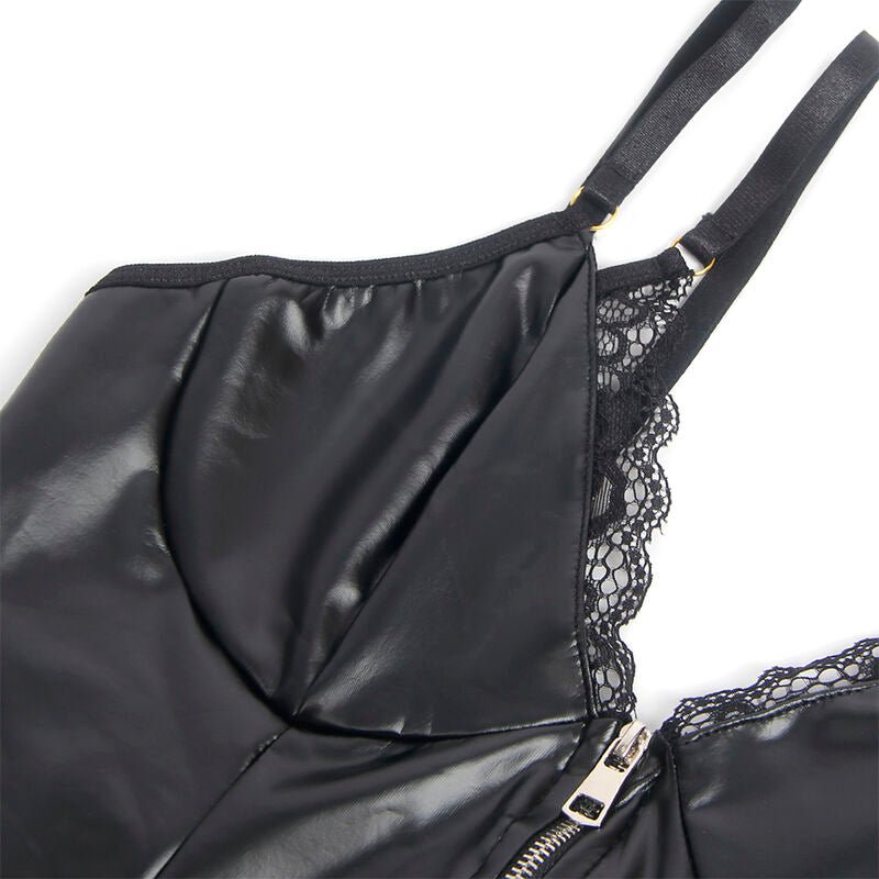 SUBBLIME - 955458 BODY IN PELLE NERA CON ZIP S/M - SUBBLIME BODIES - Intimo per le occasioni speciali | The Game Lingerie