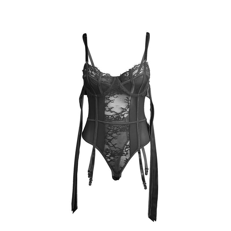 SUBBLIME - 955496 BODY IN PIZZO CON FIOCCHI E GIARRETTIERE NERO S/M - SUBBLIME BODIES - Intimo per le occasioni speciali | The Game Lingerie