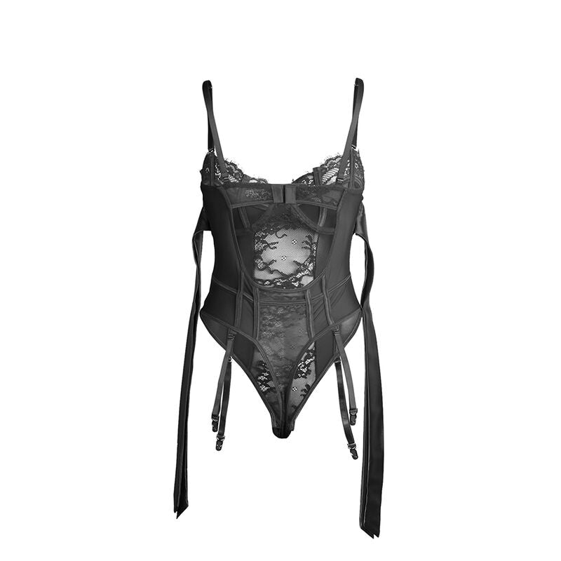 SUBBLIME - 955502 BODY IN PIZZO CON FIOCCHI E GIARRETTIERE NERO L/XL - SUBBLIME BODIES - Intimo per le occasioni speciali | The Game Lingerie