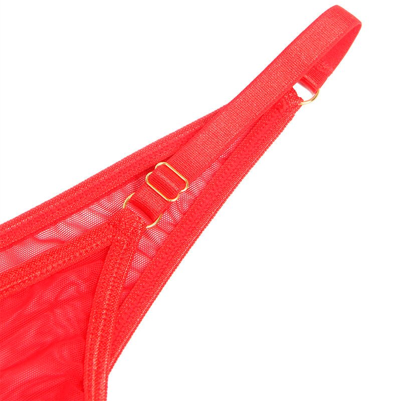 SUBBLIME - 955519 COMPLETO REGGISENO CON CATENE E CUORE IN RETE ROSSO S/M - SUBBLIME SETS - Intimo per le occasioni speciali | The Game Lingerie