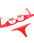 SUBBLIME - 955526 COMPLETO REGGISENO CON CATENE E CUORE IN RETE ROSSO L/XL - SUBBLIME SETS - Intimo per le occasioni speciali | The Game Lingerie
