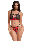 SUBBLIME - 955533 REGGISENO IN VERNICE ROSSA CON CERNIERA E REGGISENO A RETINO S/M - SUBBLIME SETS - Intimo per le occasioni speciali | The Game Lingerie