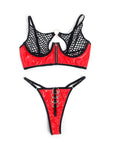 SUBBLIME - 955540 REGGISENO IN VERNICE ROSSA CON CERNIERA E REGGISENO A RETINO L/XL - SUBBLIME SETS - Intimo per le occasioni speciali | The Game Lingerie