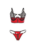 SUBBLIME - 955540 REGGISENO IN VERNICE ROSSA CON CERNIERA E REGGISENO A RETINO L/XL - SUBBLIME SETS - Intimo per le occasioni speciali | The Game Lingerie