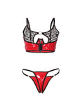 SUBBLIME - 955540 REGGISENO IN VERNICE ROSSA CON CERNIERA E REGGISENO A RETINO L/XL - SUBBLIME SETS - Intimo per le occasioni speciali | The Game Lingerie