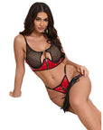 SUBBLIME - 955540 REGGISENO IN VERNICE ROSSA CON CERNIERA E REGGISENO A RETINO L/XL - SUBBLIME SETS - Intimo per le occasioni speciali | The Game Lingerie
