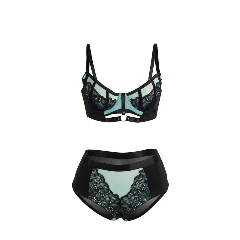 SUBBLIME - 955557 SET REGGISENO IN VERNICE VERDE CON CERNIERA S/M - SUBBLIME SETS - Intimo per le occasioni speciali | The Game Lingerie