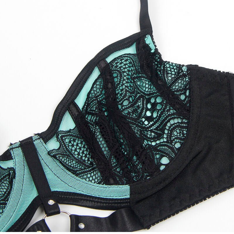 SUBBLIME - 955564 REGGISENO IN VERNICE VERDE CON CERNIERA IN RETE L/XL - SUBBLIME SETS - Intimo per le occasioni speciali | The Game Lingerie